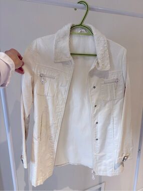 White faux leather jacket